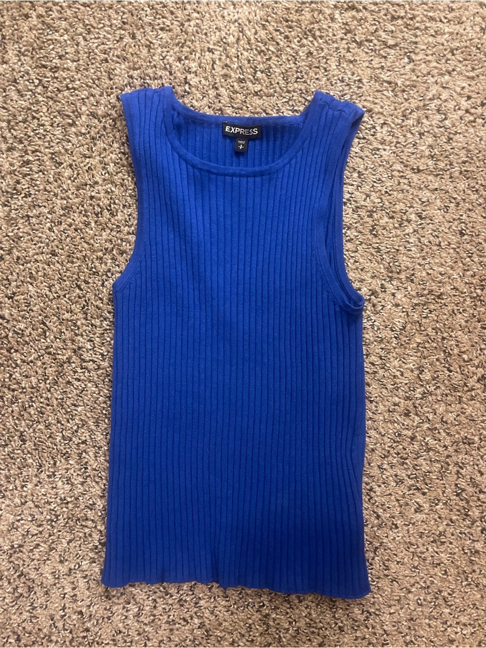 Express Cobalt Blue Ribbed Tank